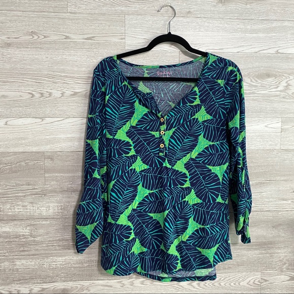 Lilly Pulitzer Tops - Lilly Pulitzer Soft Leaf Printed Top